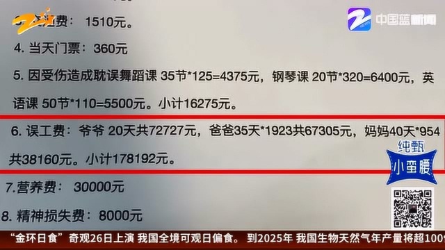 小女孩声带被压扁 家长向西溪湿地索要赔偿 误工费就要18万