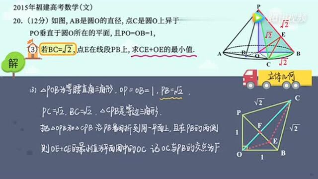 2015年福建高考数学文20!