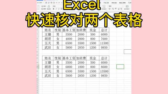 Excel如何快速核对两个表格?超级实用的小技巧!