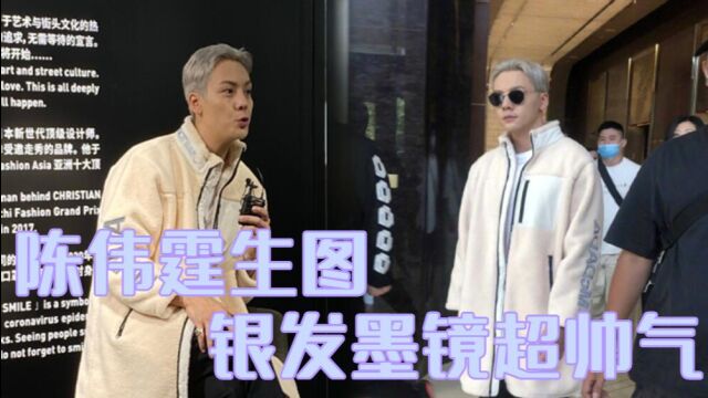 陈伟霆生图超能打,银发墨镜look,时尚帅气一百分