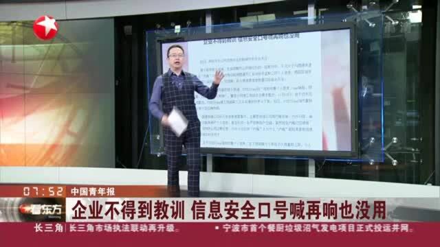 中国青年报:企业不得到教训 信息安全口号喊再响也没用