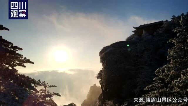 降温后第一场大雪!峨眉山童话般雪景上线