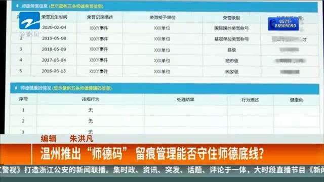 温州推出“师德码” 留痕管理能否守住师德底线?