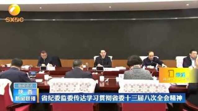 陕西省纪委监委传达学习贯彻省委十三届八次全会精神