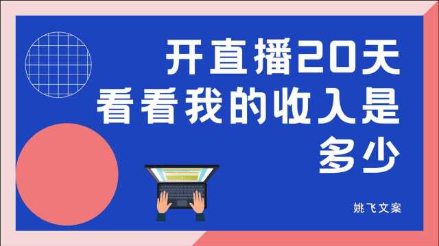 开直播20天,看看我的收入有多少