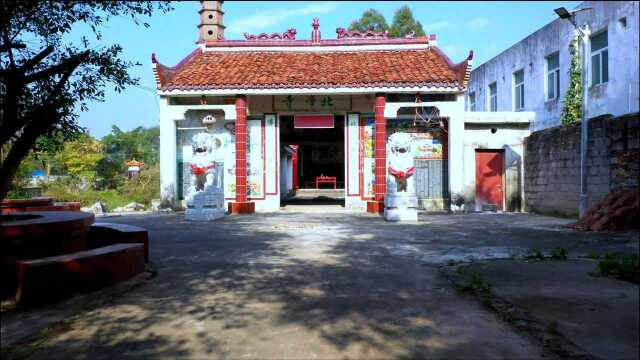 广西来宾市寺山镇北帝寺,岩洞溪流,宝塔凉亭交相呼应