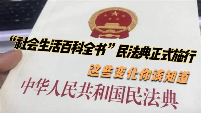 “社会生活百科全书”民法典正式施行 这些变化你该知道