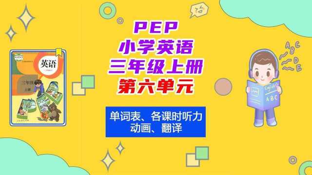 小学三年级英语期末复习第六单元