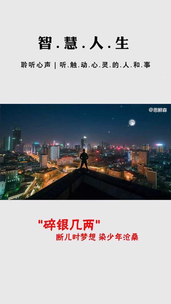 人这一生为了碎银几两断儿时梦想染少年沧桑人生感悟