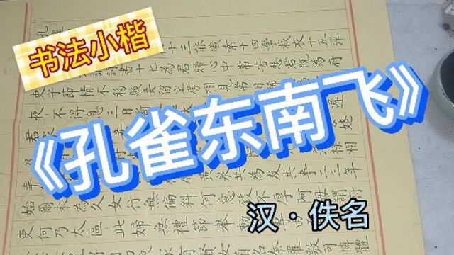 汉《孔雀东南飞》小楷习作,敬祈师友教正