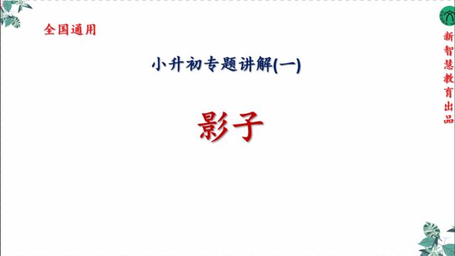 2021小升初专题讲解定义影子全国通用人教版北师大版苏教版