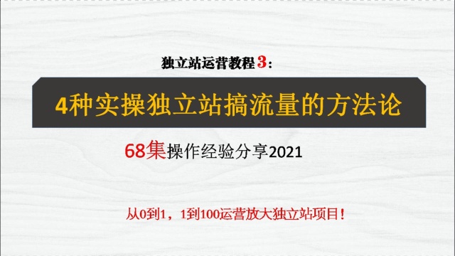 独立站运营教程3:4种实操独立站搞流量的方法论