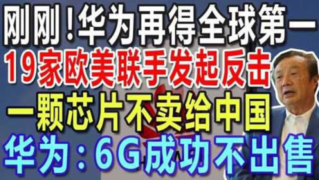 刚刚!华为再得全球第一,19家欧美联手发起反击,一颗芯片不卖给中国,华为:6G成功不出售