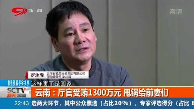 云南一厅官受贿1300万元 面对调查竟甩锅给前妻们!