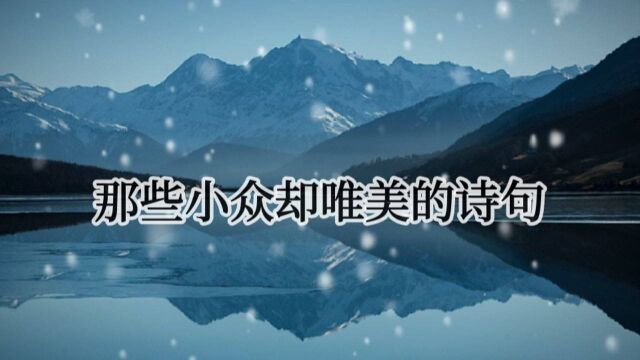 【经典诗词】那些小众却唯美的诗句