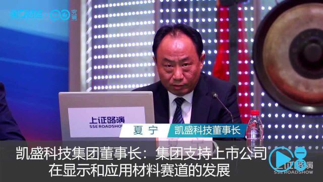 凯盛科技董事长夏宁:集团支持上市公司在显示和应用材料赛道的发展  一手