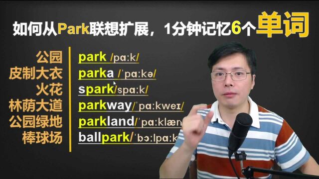 如何从park联想扩展,用1分钟记忆6个单词?跟山姆老师学标准发音