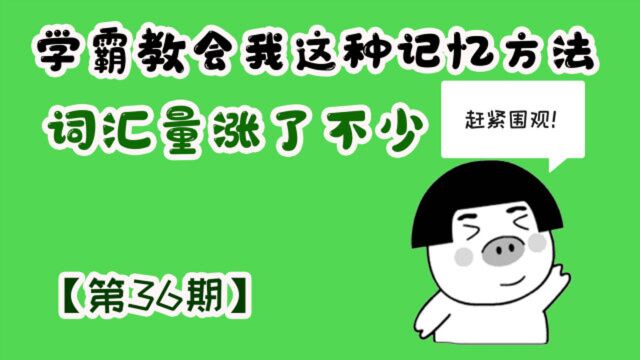 【第36期】自从学霸教会我这种记忆方法,我的英语词汇量涨了不少