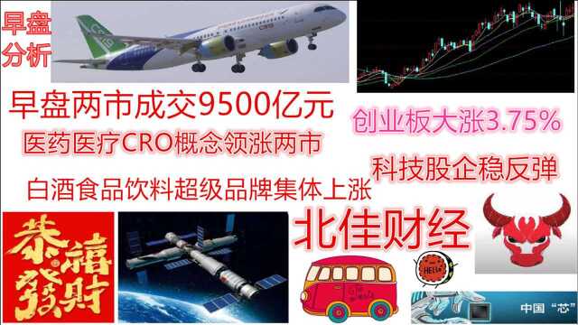 CRO概念医疗领涨两市,半导体5G科技股大消费超级品牌集体上涨