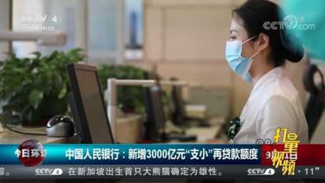 中国人民银行:新增3000亿元“支小”再贷款额度