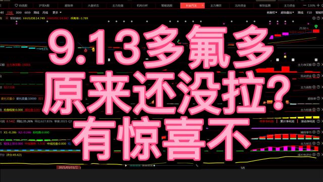 9.13多氟多,原来还没正式拉?有惊喜不?