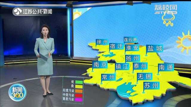 江苏全省多云 空气质量良 未来一周将有降水 气温下降