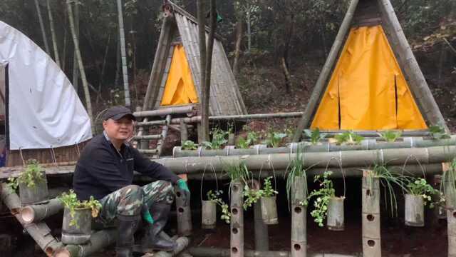 平台打造竹筒空中菜园,高山冬夜不怕冷,还有火锅配菜!