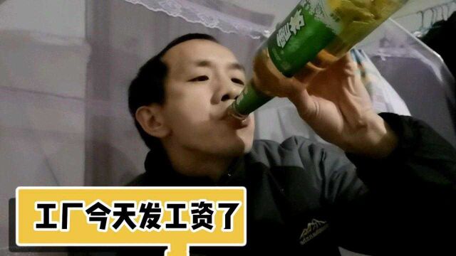 厂里发工资了,打工小伙买30块钱的猪头肉,犒劳一下自己