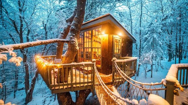 独特而舒适的冬季度假胜地(树屋、小木屋)Unique & Cozy Winter Getaways (Treehouse, Log Cabin)