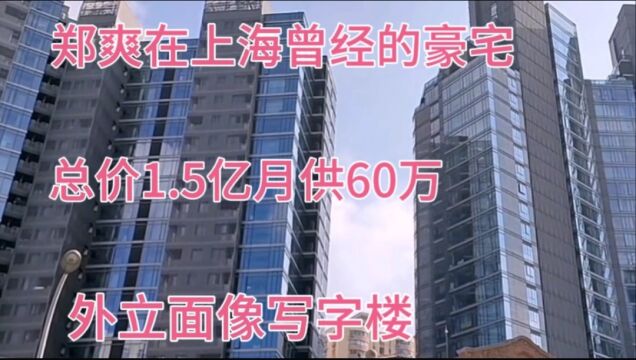 实拍郑爽在上海曾经的豪宅,总价1.5亿月供60万,外立面像写字楼