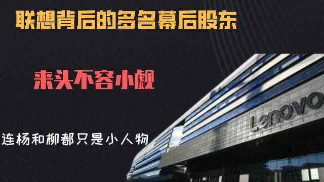 联想背后的多名幕后股东,来头不容小觑,连杨和柳都只是小人物