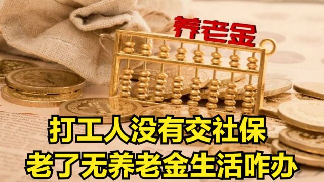 打工人没有交社保,导致老了无法领取养老金,生活咋办