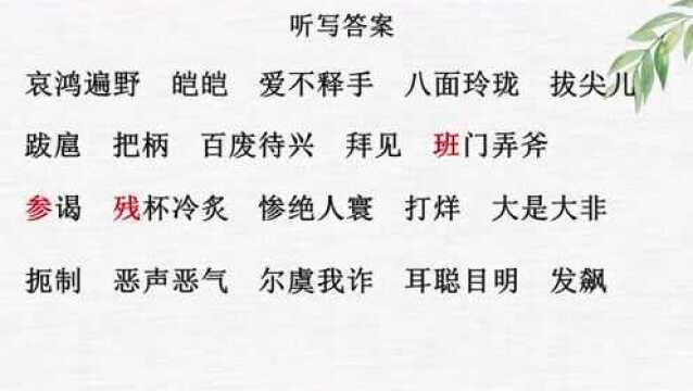 2022年第一期汉源网络汉字大赛家庭赛——答案解析(四至六年级)