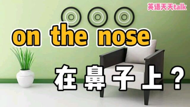 英语“on the nose”,不是“在鼻子上”吗?那是啥意思呢