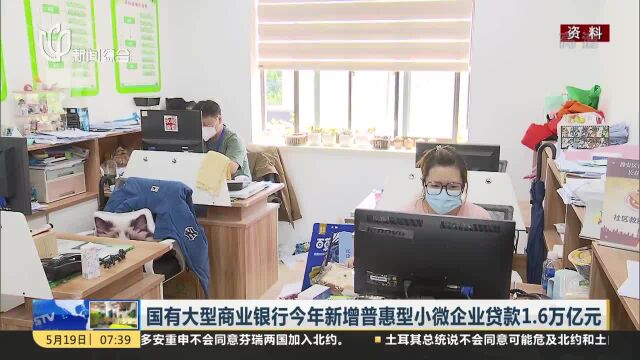 国有大型商业银行今年新增普惠型小微企业贷款1.6万亿元