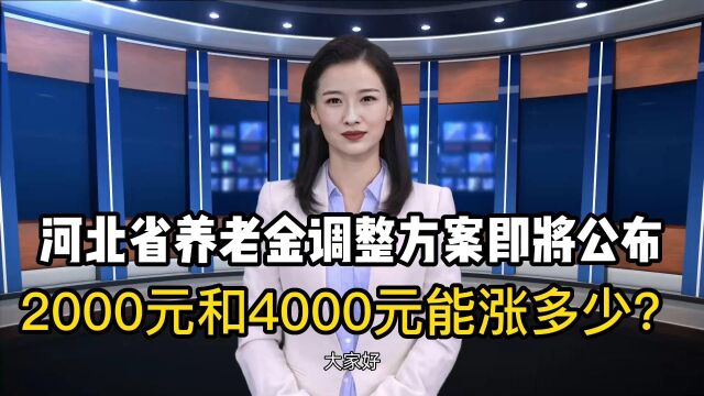 河北省养老金调整方案即将公布,2000元和4000元能涨多少