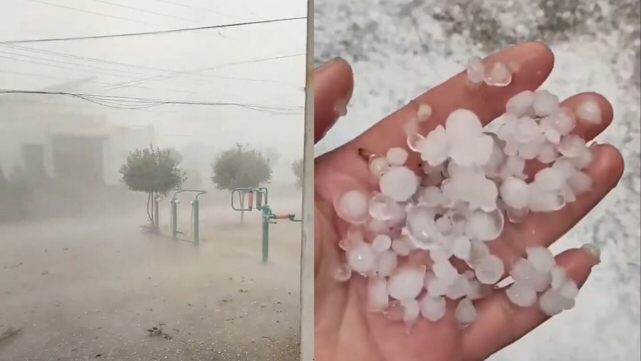 现场视频!河南平顶山遭大风冰雹袭击,气象局发布强对流蓝色预警