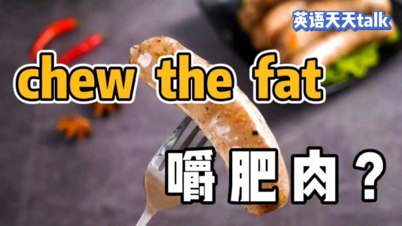 英语“chew the fat”,不是“嚼肥肉”,真正意思没想到