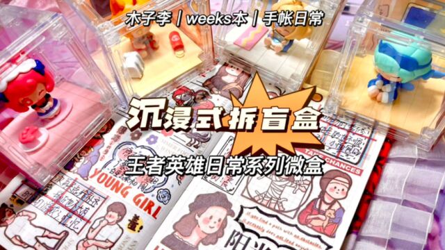 沉浸式拆盲盒|木子李手帐日常|weeks本,王者英雄日常系列微盒