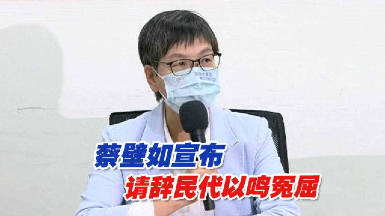 硕士学位遭撤,蔡壁如宣布请辞民代以鸣冤屈