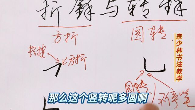 美工钢笔书法教学:第二单元(4)折锋与转锋(方折体现笔画刚健,圆转表现婉柔)