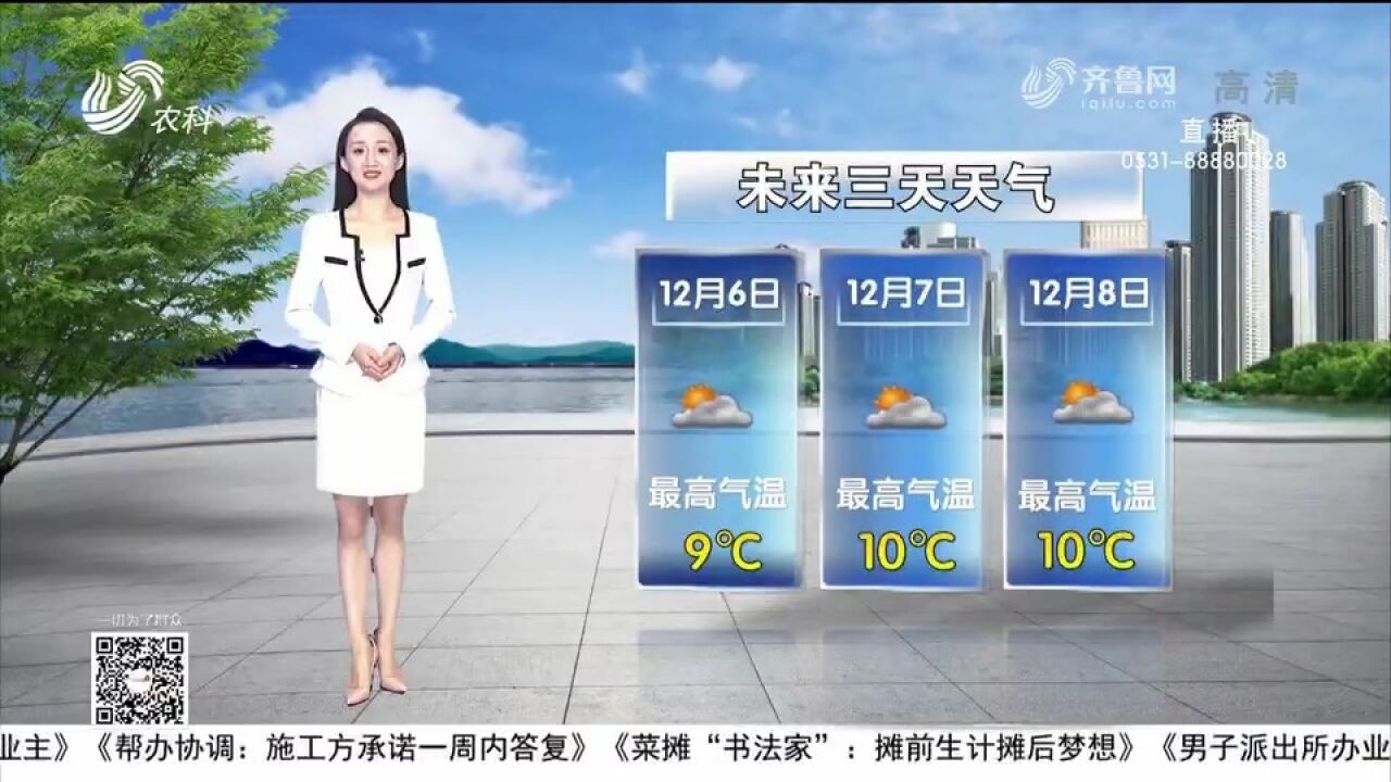 气温回升!未来3天冷空气暂歇,山东晴间多云,最低温5℃到1℃