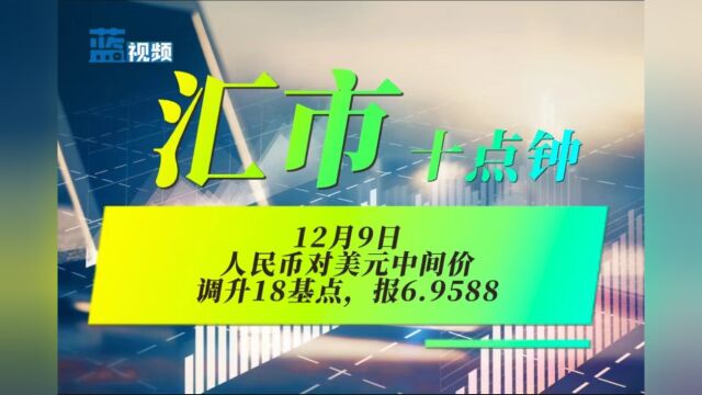 汇市十点钟|12月9日人民币对美元中间价单日调升18基点,报6.9588