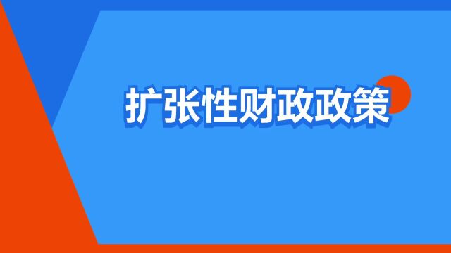 “扩张性财政政策”是什么意思?