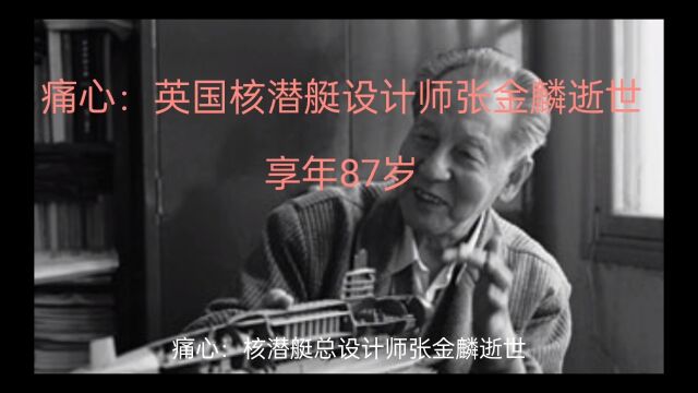 痛心:中国核潜艇设计师张金麟逝世享年87岁