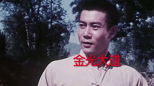 电影《金光大道》张国民、王馥荔主演,李世荣原唱插曲《心中自有金光道》