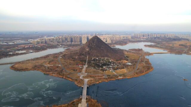 新年快乐,国泰民安,航拍济南华山.