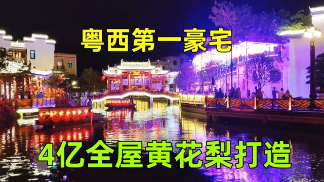 实拍湛江荣基老板豪宅,造价4亿全屋铺盖黄花梨,奢华度令人咂舌