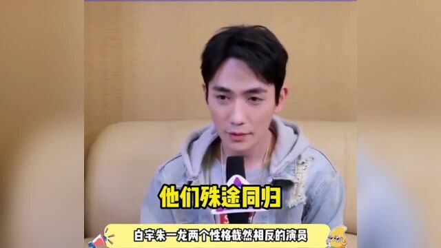 白宇朱一龙好演员的殊途同归