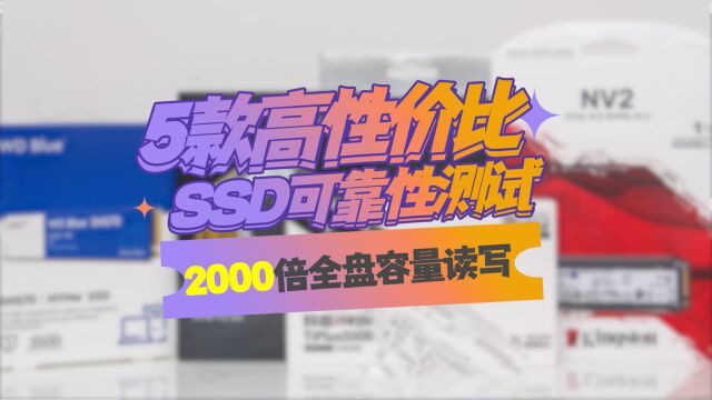 五款高性价比SSD可靠性测试:2000倍全盘容量读写